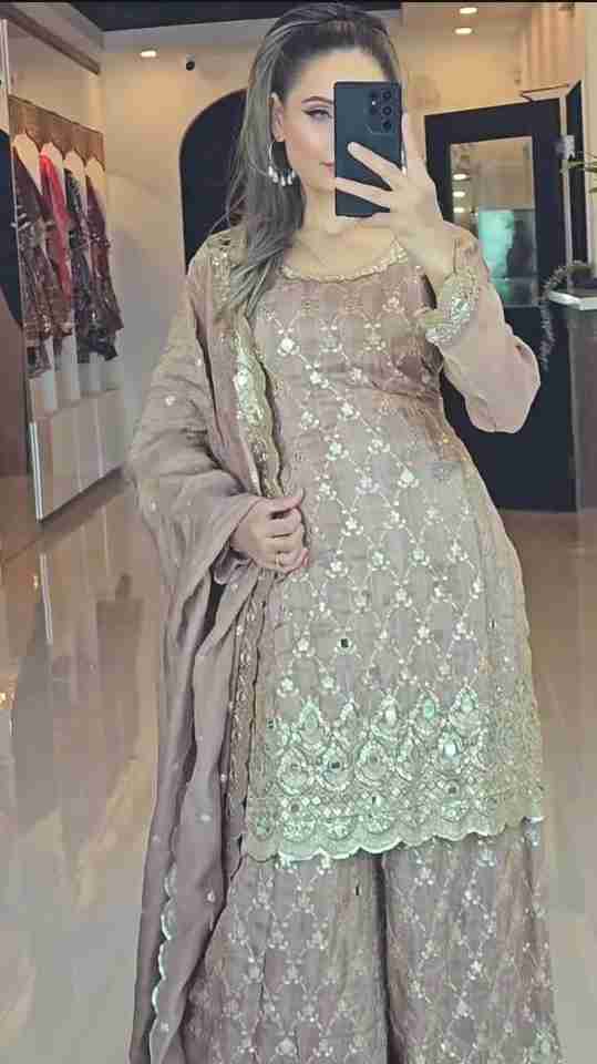 Elegant Sharara Set in Faux Georgette – Fully Stitched & Ready to Wear ✨