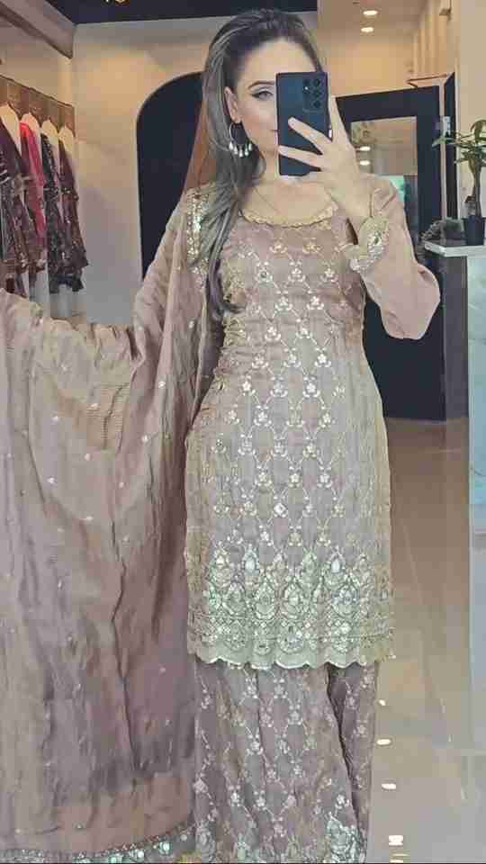 Elegant Sharara Set in Faux Georgette – Fully Stitched & Ready to Wear ✨