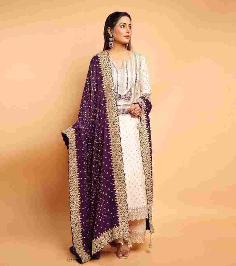 New Eid Collection Pure Chinnon Silk With Heavy Embroidery Sequence Work Top-Bottom And Dupatta Set Fully Stitched Ready To Wear 🔥