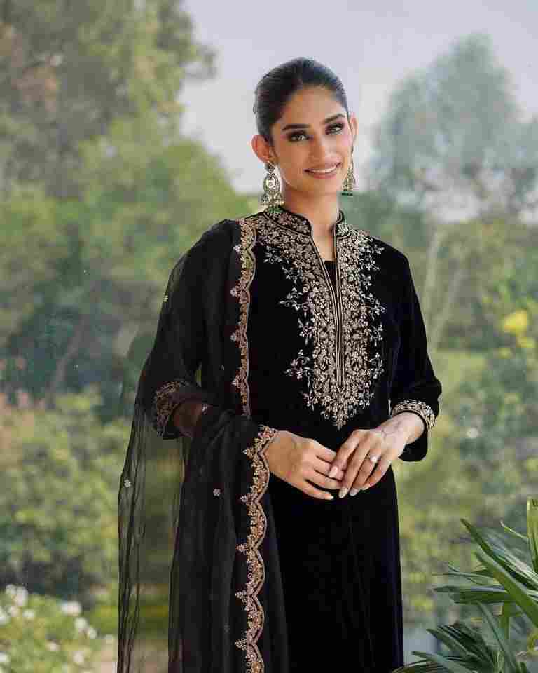 Black Launching New Designer Party Wear Look New Top-Bottom and Dupatta With Heavy Embroidery Sequence Work