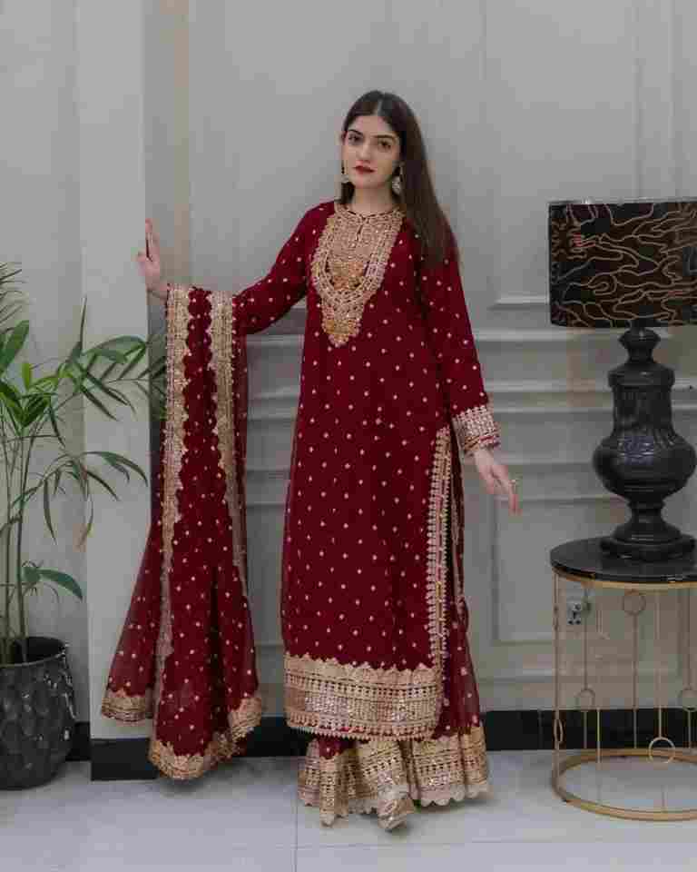 🌿 Heavy Faux georgette Designer Look Top-Dupatta and Fully Stiched Bottom 🌿