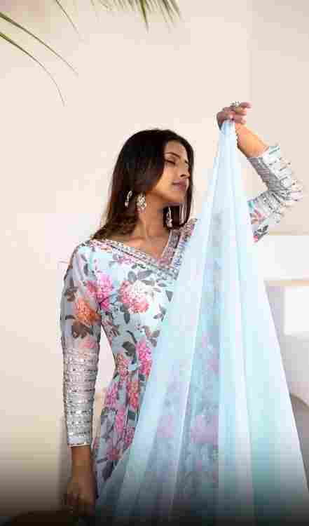 New Designer Party Wear Look Gown,Bottom and Dupatta in Embroidery Sequence Work