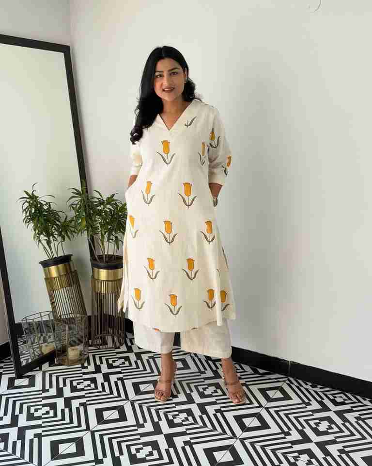 Premium Floral Fine cotton kurti Palazza set