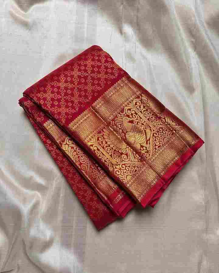 Maroon BanarasiSof Silk Saree