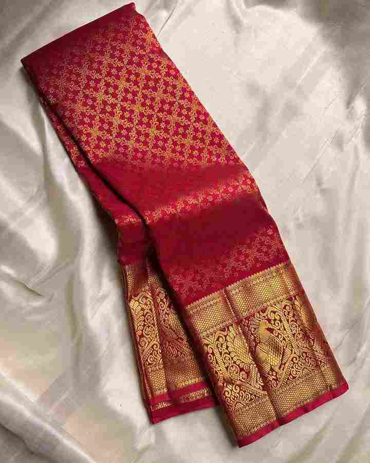 Maroon BanarasiSof Silk Saree