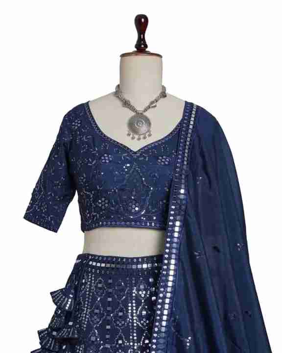💙 Blue Color Sequence Embroidery Lehenga Choli for Wedding Function – Elegance in Every Stitch! 💙