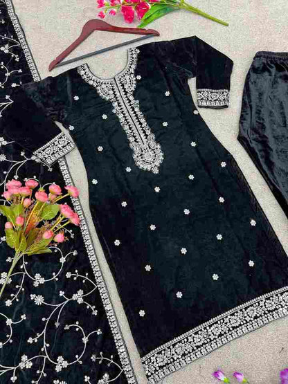 🌿 Black New Designer Party Wear Look New Top-Sharara and Dupatta 🌿