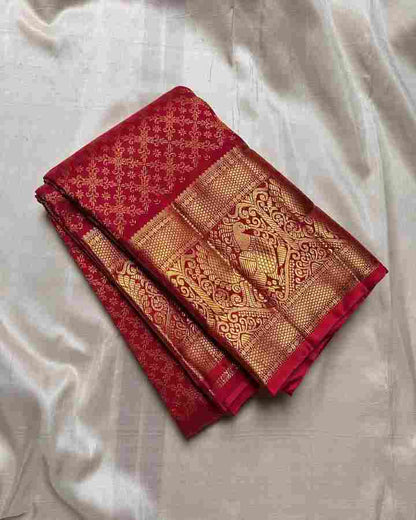 Maroon BanarasiSof Silk Saree