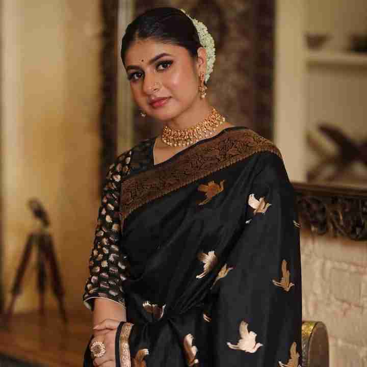 NEW BLACK BANARASI SOFT SILK SAREE